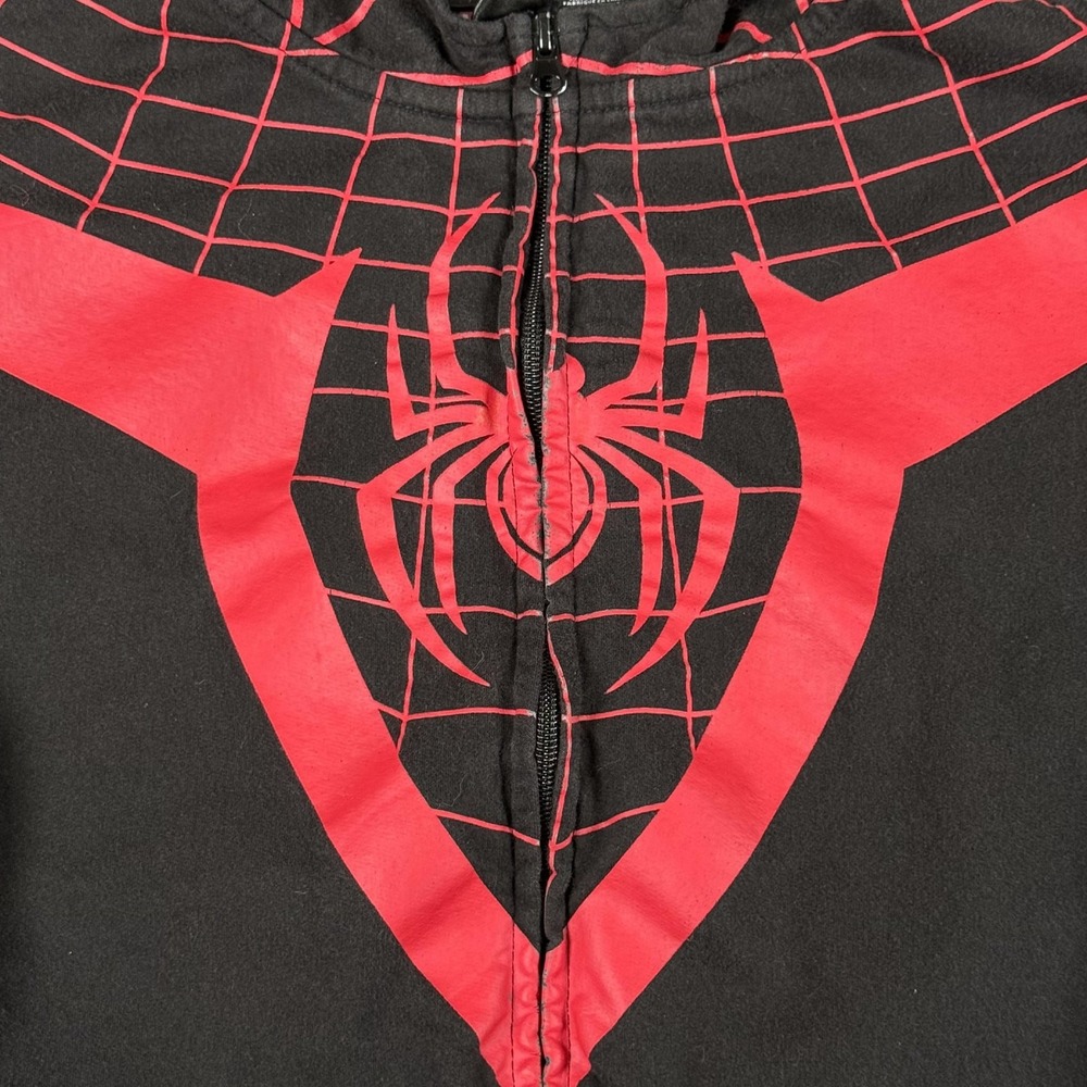 Marvel Spider Man Hoodie Youth 8 Black Red Miles Morales Full Zip Cosplay Jacket
